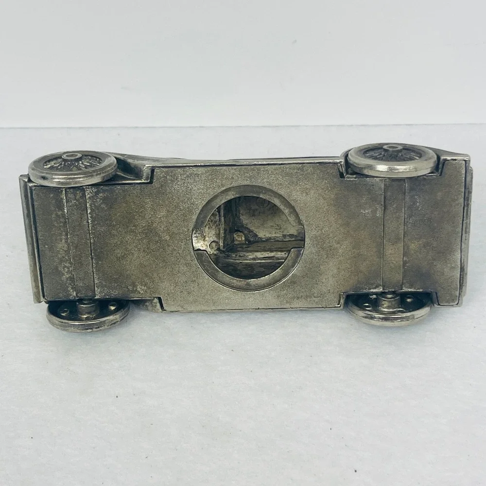 Vintage 1937 Rolls Royce Phantom Metal Coin Bank Silver Tone Die Cast Car 5.5in